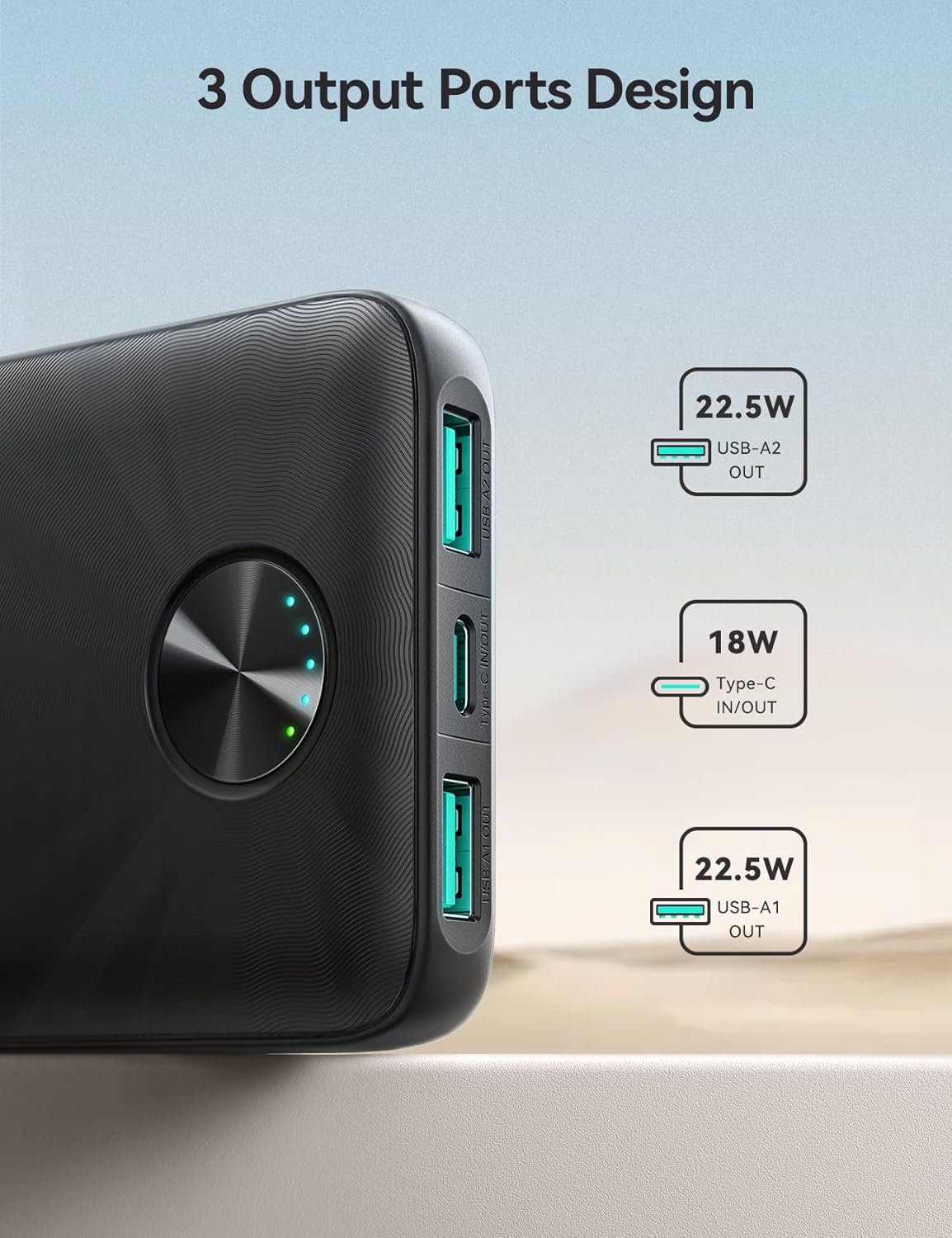 Power bank 10000 mAh - Fast Charging 22.5W - JR-PBF15