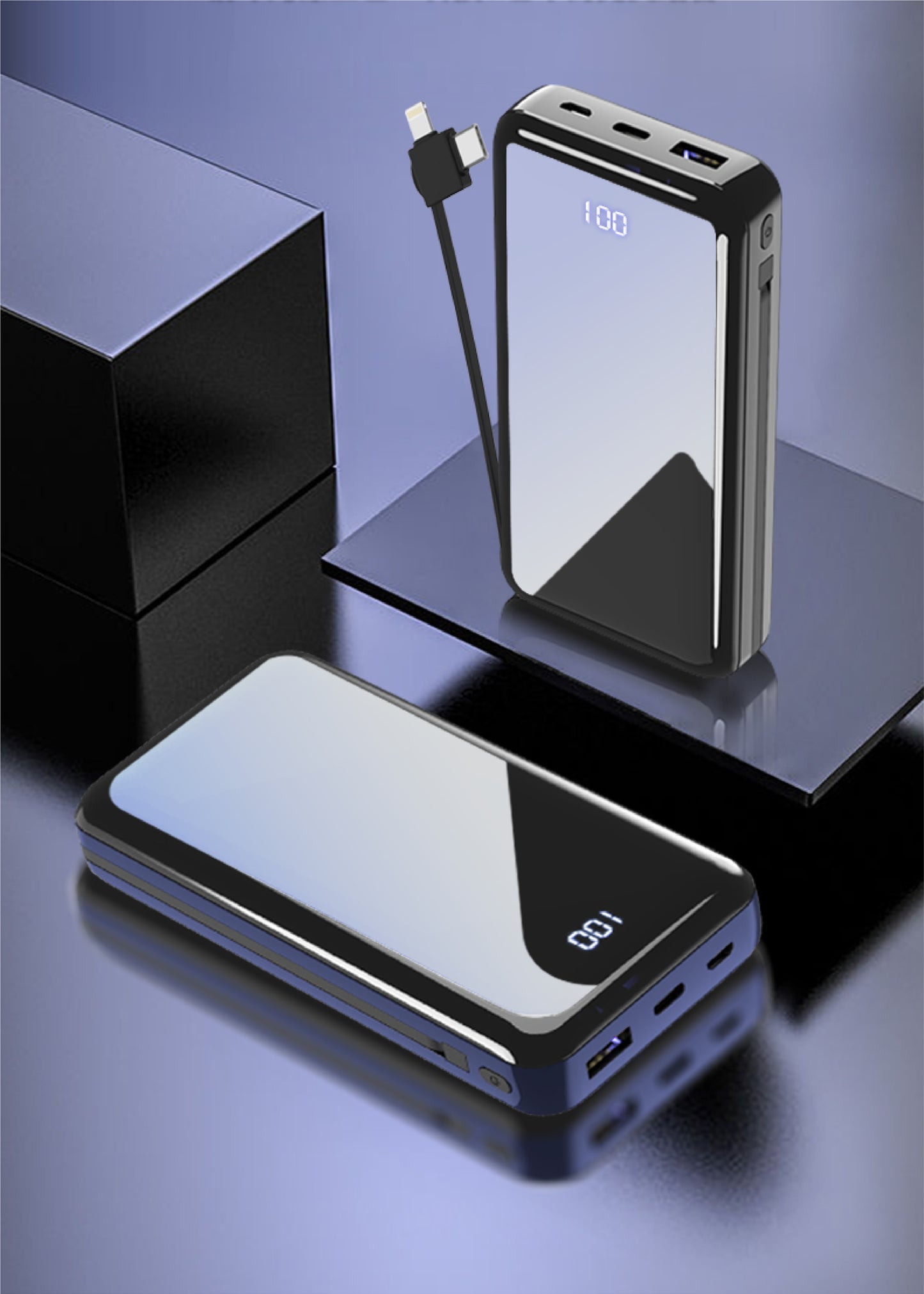 20000 mAh Power Bank with Built-in Cable & Digital Display - PD- WP200 - Sunny Stores Sunny Stores Matrix