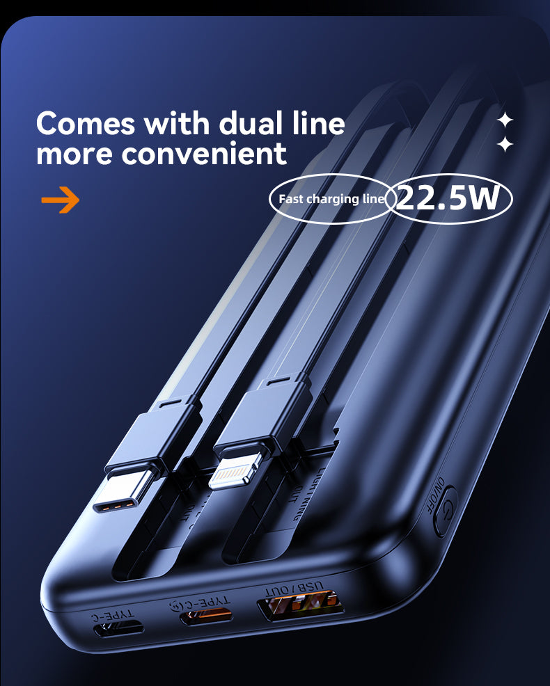 Power bank 10000 mAh - Fast Charging 22.5W - Built-in Cables M10