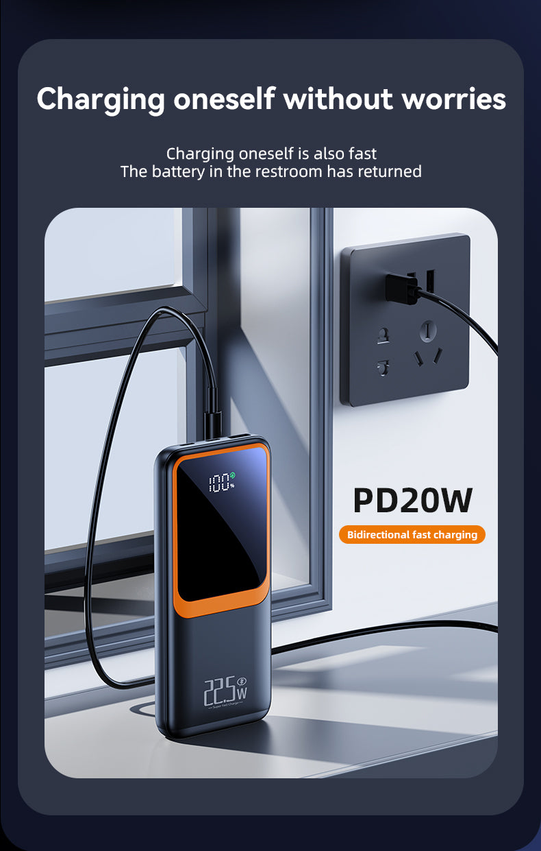 Power bank 10000 mAh - Fast Charging 22.5W - Built-in Cables M10