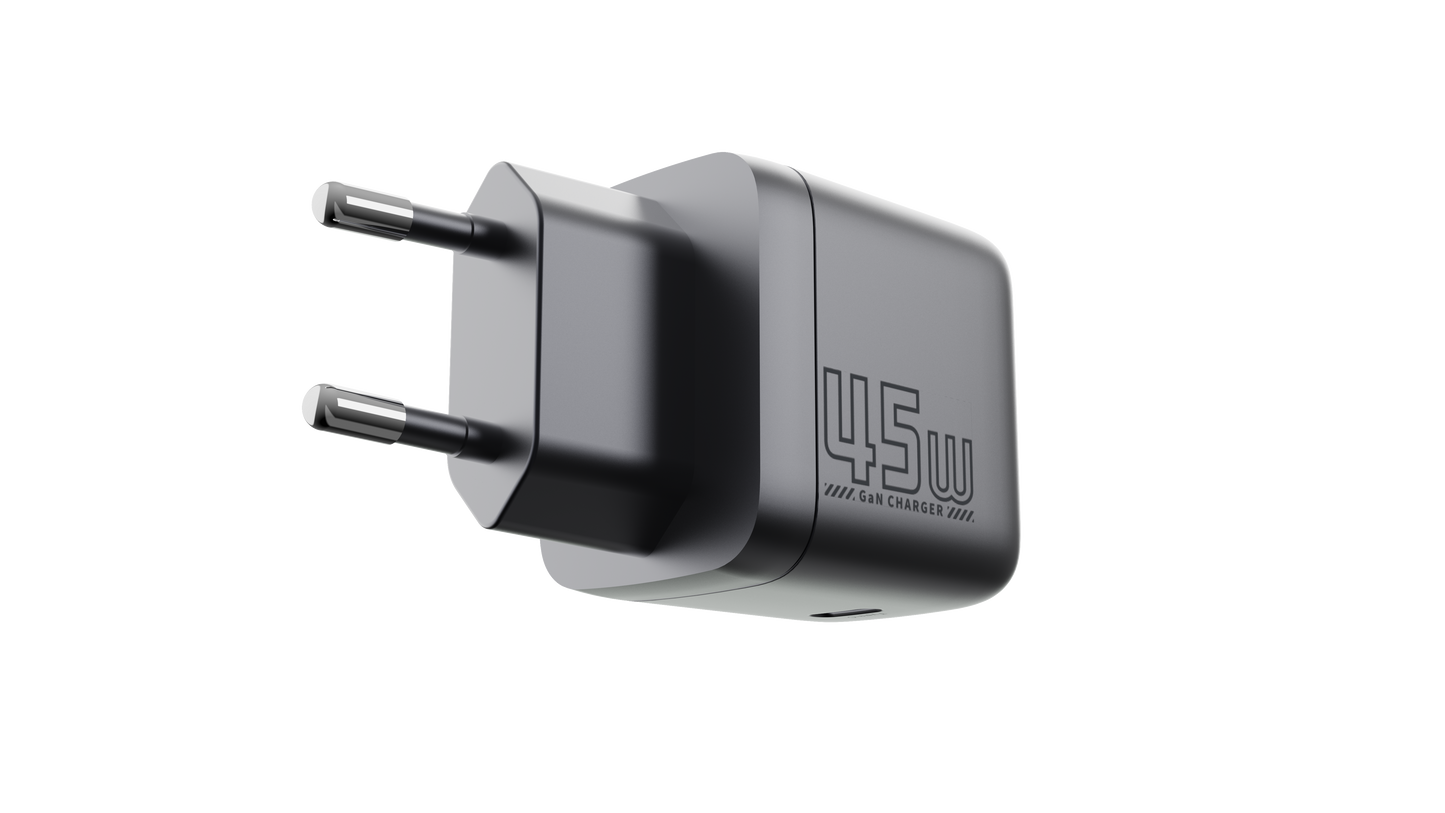 Smart Fast Charger 45W GaN with AI Temperature Control & Color Touchscreen + 1M Fast Charging Cable - Z45AI