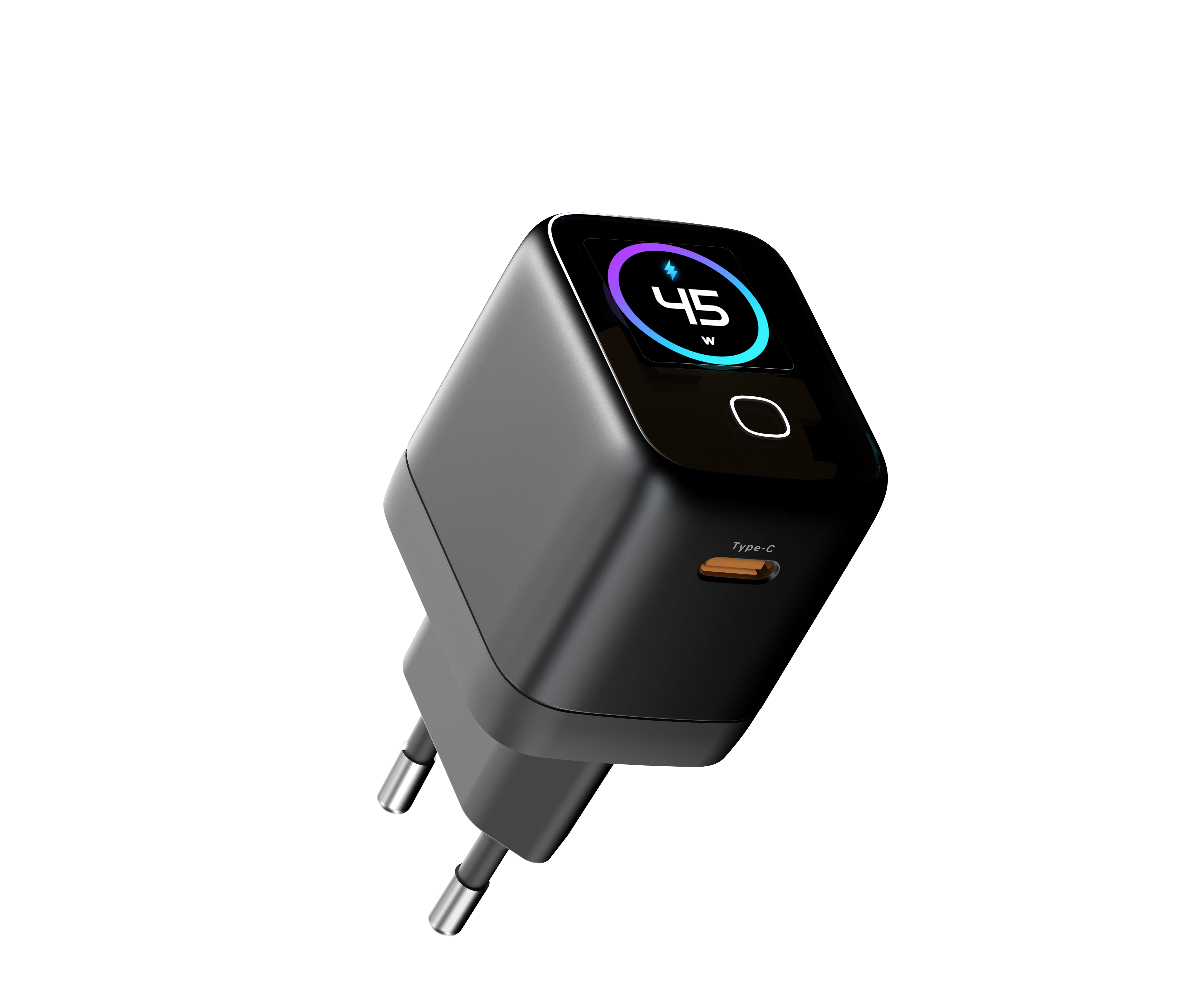Smart Fast Charger 45W GaN with AI Temperature Control & Color Touchscreen + 1M Fast Charging Cable - Z45AI