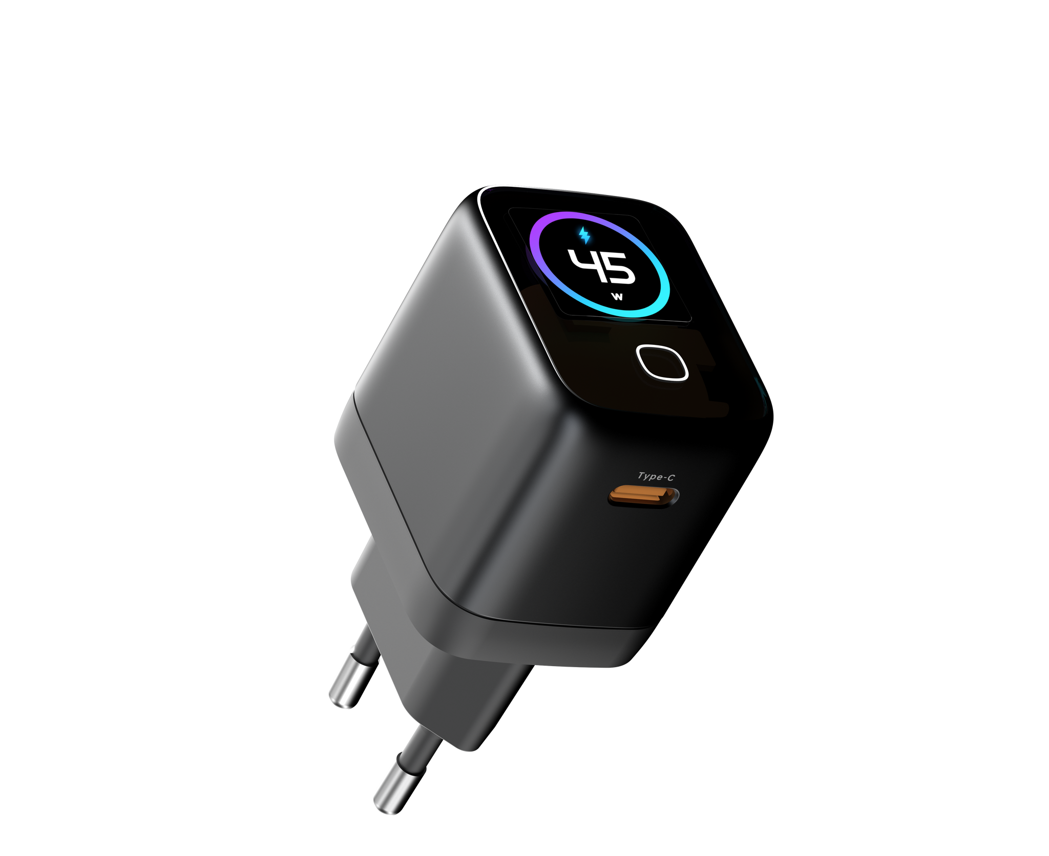 Smart Fast Charger 45W GaN with AI Temperature Control & Color Touchscreen + 1M Fast Charging Cable - Z45AI