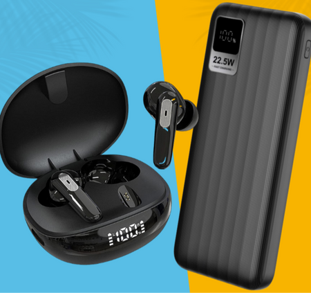 Smart Bundle: Earbuds TWS Headset, ENC, Touch Control + 10000 mAh Power Bank