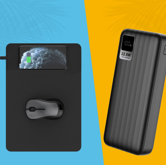Matrix S20 Black power bank and wireless charger mouse pad