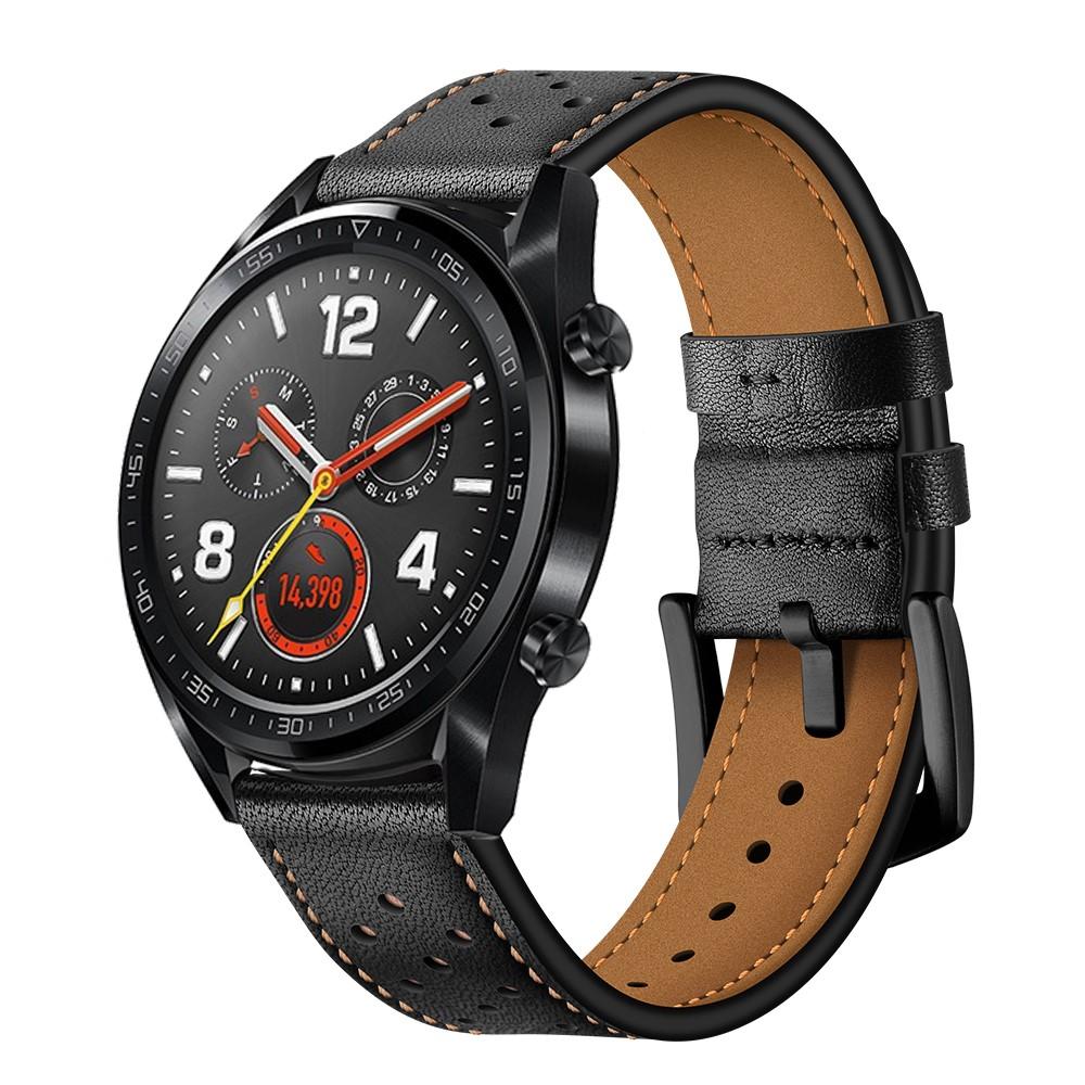 22mm Genuine Leather Strap - Black - Sunny Stores Sunny Stores Lemonda