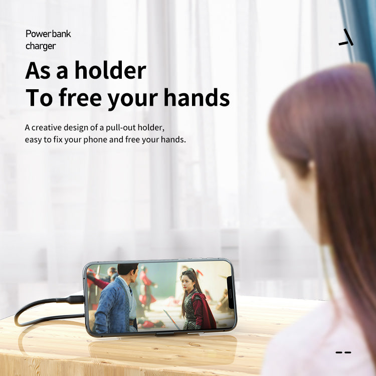 15000 mAh Power Bank with Built-in Cables, Digital Display, AC Adapter & Holder - PD18